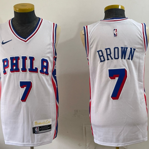 Men’s 76ers #7 Jaylen Brown Assorted Throwback Basketball Jersey Swingman Stitched NBA Basketball Jersey KQ044 – 2026–27