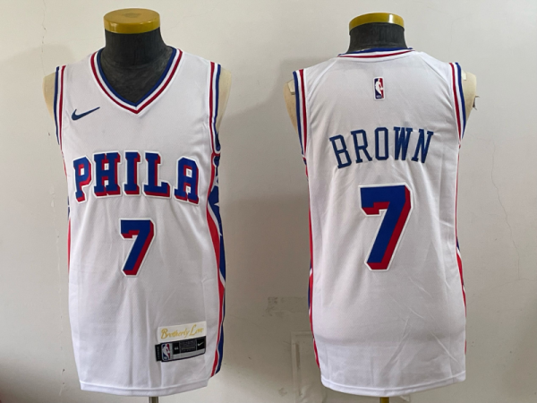 Men’s 76ers #7 Jaylen Brown Assorted Throwback Basketball Jersey Swingman Stitched NBA Basketball Jersey KQ044 – 2026–27
