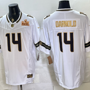Seahawks #14 Sam Darnold Black White and Gold Anniversary Football Jersey Men’s Stitched NFL Elite Jersey KK009 – 2026–27