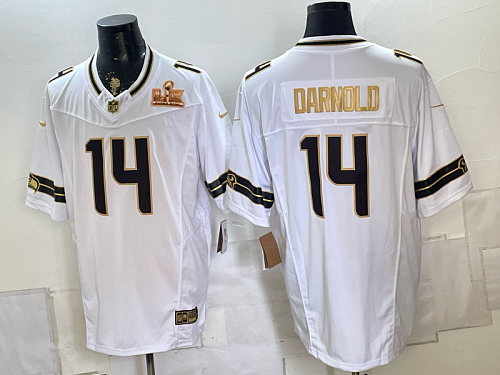 Seahawks #14 Sam Darnold Black White and Gold Anniversary Football Jersey Men’s Stitched NFL Elite Jersey KK009 – 2026–27
