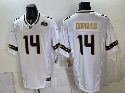 Seahawks #14 Sam Darnold Black White and Gold Anniversary Football Jersey Men’s Stitched NFL Elite Jersey KK010 – 2026–27