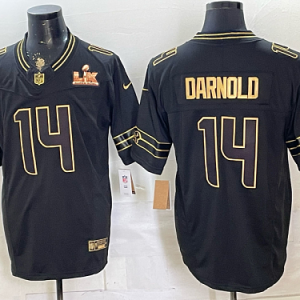 Seahawks #14 Sam Darnold Black White and Gold Anniversary Football Jersey Men’s Stitched NFL Elite Jersey KK013 – 2026–27
