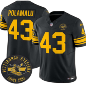 Steelers #43 Troy Polamalu Black and Gold Throwback Football Jersey Men’s Stitched NFL Elite Jersey KK014 – 2026–27