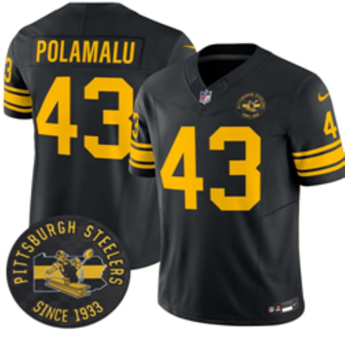 Steelers #43 Troy Polamalu Black and Gold Throwback Football Jersey Men’s Stitched NFL Elite Jersey KK014 – 2026–27