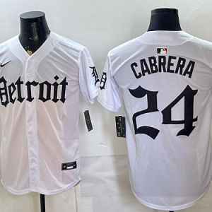 Tigers #24 Miguel Cabrera White Throwback Baseball Jersey New Cool Base Stitched MLB Jersey KK015 – 2026–27