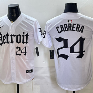 Tigers #24 Miguel Cabrera White Throwback Baseball Jersey New Cool Base Stitched MLB Jersey KK016 – 2026–27