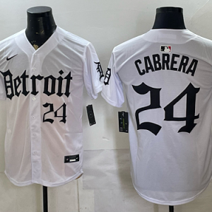 Tigers #24 Miguel Cabrera White Throwback Baseball Jersey New Cool Base Stitched MLB Jersey KK017 – 2026–27