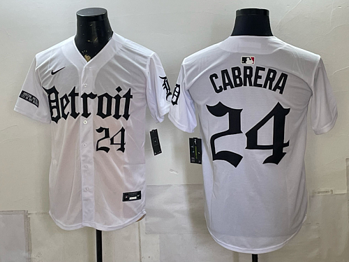 Tigers #24 Miguel Cabrera White Throwback Baseball Jersey New Cool Base Stitched MLB Jersey KK017 – 2026–27