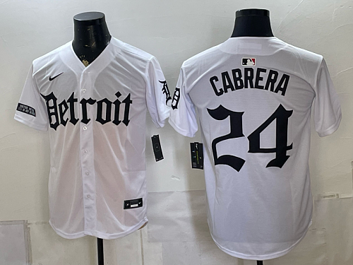 Tigers #24 Miguel Cabrera White Throwback Baseball Jersey New Cool Base Stitched MLB Jersey KK018 – 2026–27