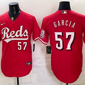 Reds #57 Luis García Red Alternate Baseball Jersey New Cool Base Stitched MLB Jersey KK019 – 2026–27