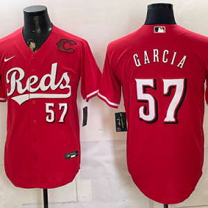 Reds #57 Luis García Red Alternate Baseball Jersey New Cool Base Stitched MLB Jersey KK020 – 2026–27