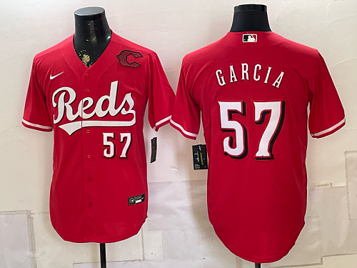 Reds #57 Luis García Red Alternate Baseball Jersey New Cool Base Stitched MLB Jersey KK020 – 2026–27