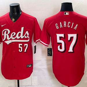 Reds #57 Luis García Red Alternate Baseball Jersey New Cool Base Stitched MLB Jersey KK021 – 2026–27