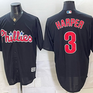 Phillies #3 Bryce Harper Black Special Edition Baseball Jersey New Cool Base Stitched MLB Jersey KK022 – 2026–27
