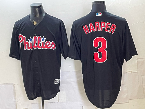Phillies #3 Bryce Harper Black Special Edition Baseball Jersey New Cool Base Stitched MLB Jersey KK022 – 2026–27