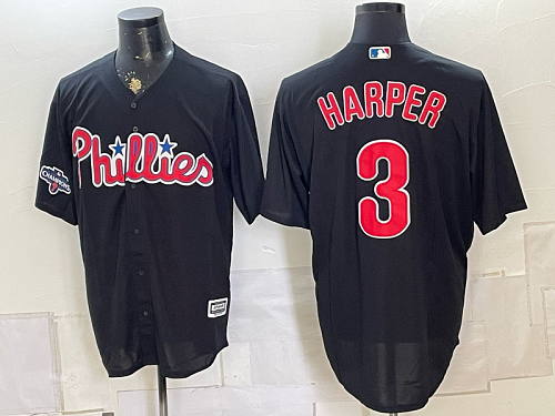 Phillies #3 Bryce Harper Black Special Edition Baseball Jersey New Cool Base Stitched MLB Jersey KK023 – 2026–27