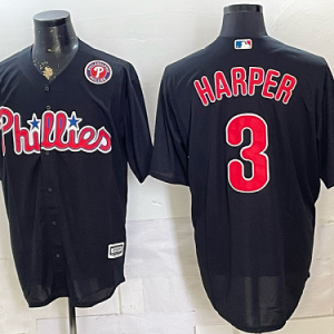 Phillies #3 Bryce Harper Black Special Edition Baseball Jersey New Cool Base Stitched MLB Jersey KK024 – 2026–27