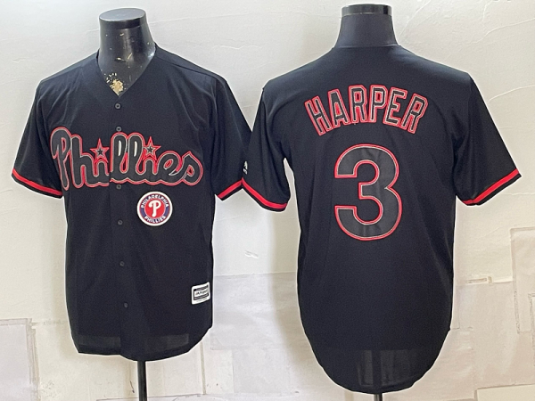 yp249998131-029 Phillies #3 Bryce Harper Black Special Edition Baseball Jersey New Cool Base Stitched MLB Jersey KK029 – 2026–27