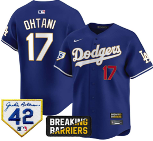 Dodgers #17 Shohei Ohtani Royal Blue Breaking Barriers Baseball Jersey New Cool Base Stitched MLB Jersey KK031 – 2026–27
