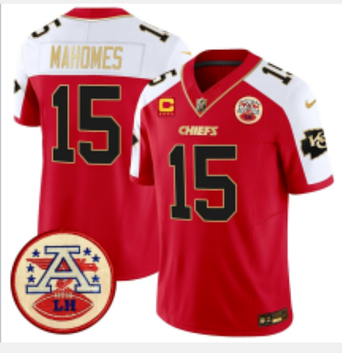 Chiefs #15 Patrick Mahomes Red and White Championship Football Jersey Men’s Stitched NFL Elite Jersey KK002 – 2026–27