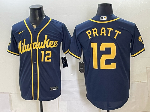 yp250168222-018 Brewers #12 Cooper Pratt Navy Blue Special Edition Baseball Jersey New Cool Base Stitched MLB Jersey KK018 – 2026–27