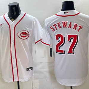 yp250168222-037 Reds #27 Sal Stewart White Home Baseball Jersey New Cool Base Stitched MLB Jersey KK037 – 2026–27