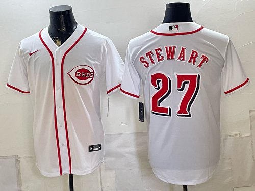 yp250168222-037 Reds #27 Sal Stewart White Home Baseball Jersey New Cool Base Stitched MLB Jersey KK037 – 2026–27