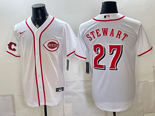 yp250168222-038 Reds #27 Sal Stewart White Home Baseball Jersey New Cool Base Stitched MLB Jersey KK038 – 2026–27