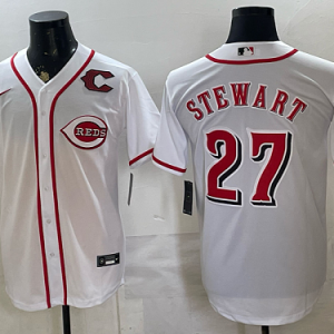 yp250168222-039 Reds #27 Sal Stewart White Home Baseball Jersey New Cool Base Stitched MLB Jersey KK039 – 2026–27