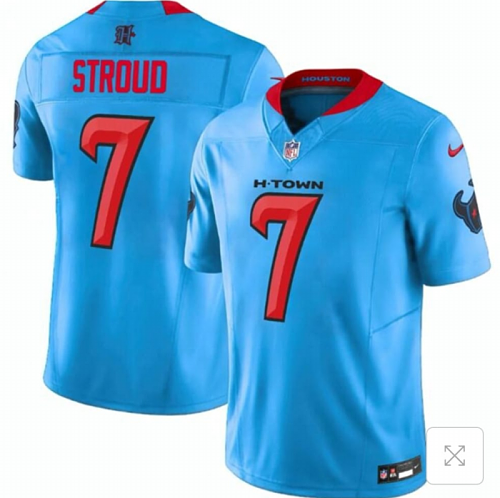 yp250335611-003 Texans #7 C.J. Stroud Navy Blue and Columbia Blue Football Jersey Men’s Stitched NFL Elite Jersey KK003 – 2026–27