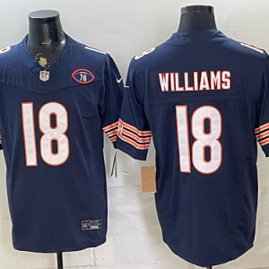 Bears #18 Caleb Williams Navy Blue Throwback Football Jersey Men’s Stitched NFL Elite Jersey KK009 – 2026–27