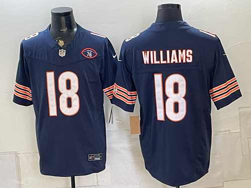Bears #18 Caleb Williams Navy Blue Throwback Football Jersey Men’s Stitched NFL Elite Jersey KK009 – 2026–27