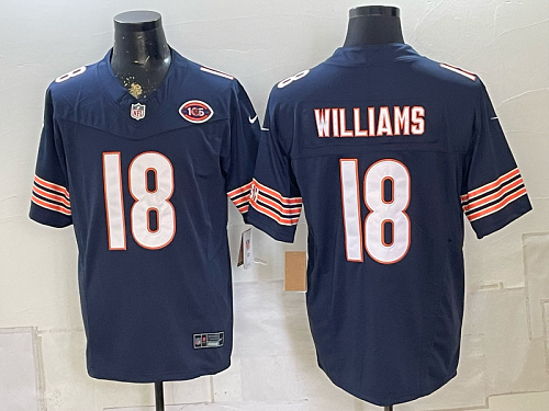 Bears #18 Caleb Williams Navy Blue Throwback Football Jersey Men’s Stitched NFL Elite Jersey KK010 – 2026–27