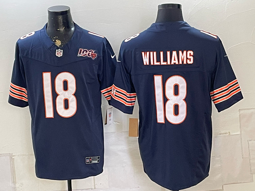 Bears #18 Caleb Williams Navy Blue Throwback Football Jersey Men’s Stitched NFL Elite Jersey KK011 – 2026–27