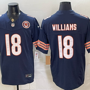 Bears #18 Caleb Williams Navy Blue Throwback Football Jersey Men’s Stitched NFL Elite Jersey KK012 – 2026–27