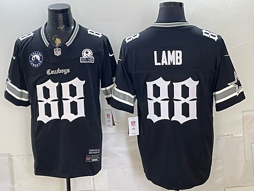 yp250335611-013 Cowboys #88 CeeDee Lamb Navy Blue Gothic Number Football Jersey Men’s Stitched NFL Elite Jersey KK013 – 2026–27