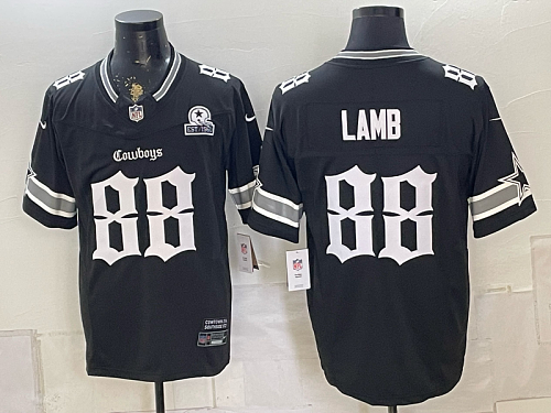 Cowboys #88 CeeDee Lamb Navy Blue Gothic Number Football Jersey Men’s Stitched NFL Elite Jersey KK014 – 2026–27