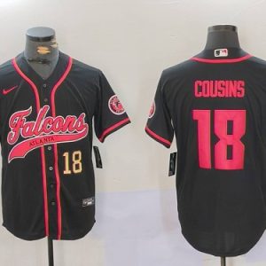 Braves #18 Kirk Cousins Black Football Crossover Baseball Jersey New Cool Base Stitched MLB Jersey KK034 – 2026–27