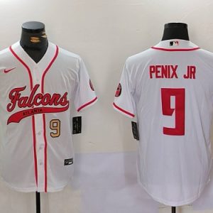 Braves #9 Michael Penix Jr. White Football Crossover Baseball Jersey New Cool Base Stitched MLB Jersey KK039 – 2026–27