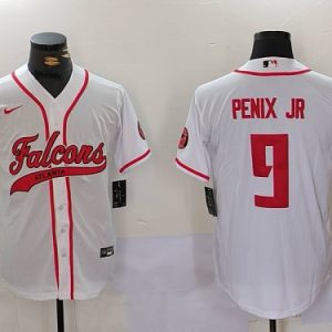 Braves #9 Michael Penix Jr. White Football Crossover Baseball Jersey New Cool Base Stitched MLB Jersey KK040 – 2026–27