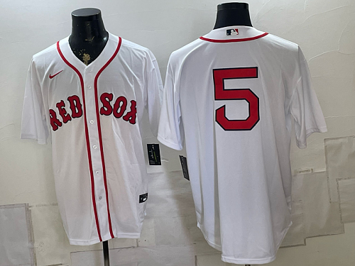 yp250335611-041 Red Sox #5 White Home Baseball Jersey New Cool Base Stitched MLB Jersey KK041 – 2026–27