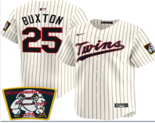 Twins #25 Byron Buxton Cream Pinstripe Throwback Baseball Jersey New Cool Base Stitched MLB Jersey KK042 – 2026–27