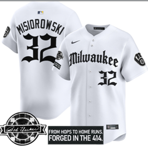 yp250335611-043 Brewers #32 Jacob Misiorowski White Home Baseball Jersey New Cool Base Stitched MLB Jersey KK043 – 2026–27