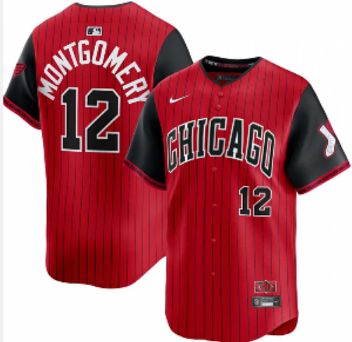 White Sox #12 Colson Montgomery Red and Black City Connect Baseball Jersey New Cool Base Stitched MLB Jersey KK057 – 2026–27