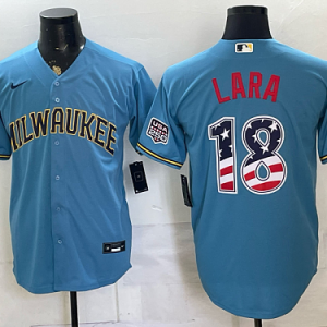 Brewers #32 Jacob Misiorowski Powder Blue USA Flag Baseball Jersey New Cool Base Stitched MLB Jersey KK002 – 2026–27