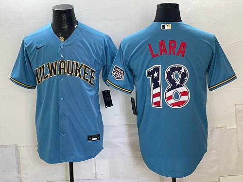 Brewers #32 Jacob Misiorowski Powder Blue USA Flag Baseball Jersey New Cool Base Stitched MLB Jersey KK002 – 2026–27