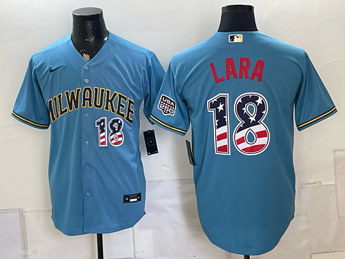 Brewers #32 Jacob Misiorowski Powder Blue USA Flag Baseball Jersey New Cool Base Stitched MLB Jersey KK003 – 2026–27