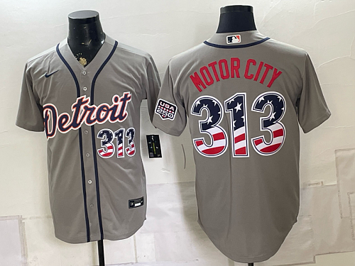 Tigers #313 Gray Motor City Baseball Jersey New Cool Base Stitched MLB Jersey KK009 – 2026–27