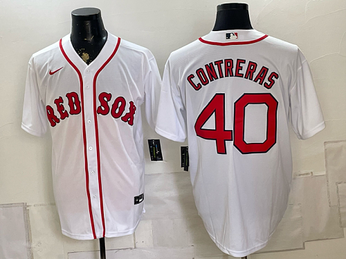 yp250665319-010 Red Sox #40 Willson Contreras White Home Baseball Jersey New Cool Base Stitched MLB Jersey KK010 – 2026–27