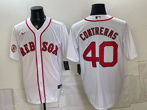 yp250665319-011 Red Sox #40 Willson Contreras White Home Baseball Jersey New Cool Base Stitched MLB Jersey KK011 – 2026–27